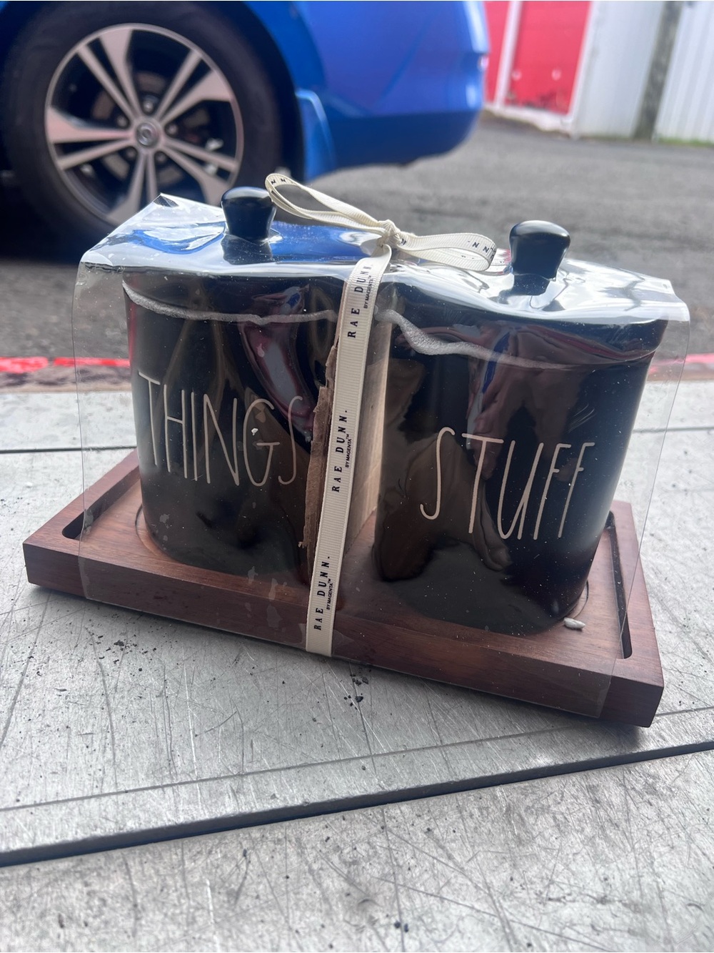 Rae Dunn Black Ceramic Canister Duo - THINGS & STUFF
